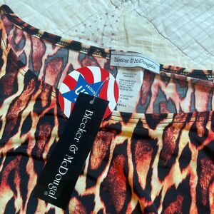 bleeker mcdougal vintage y2k deadstock orange black animal print nwt size small